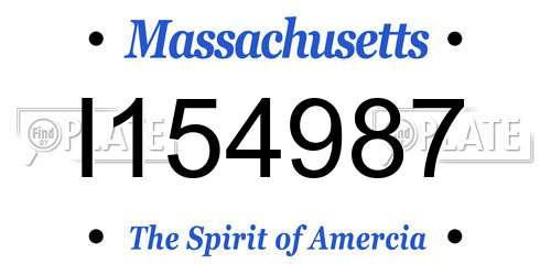 I154987 Massachusetts License Plate