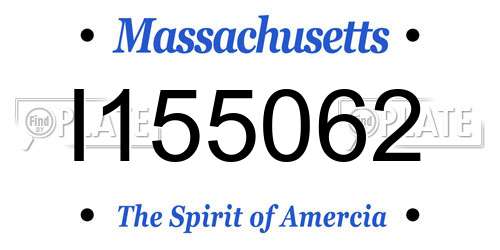 I155062 Massachusetts License Plate