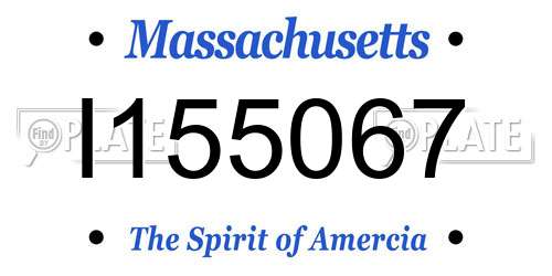 I155067 Massachusetts License Plate