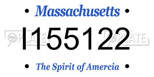I155122 Massachusetts License Plate