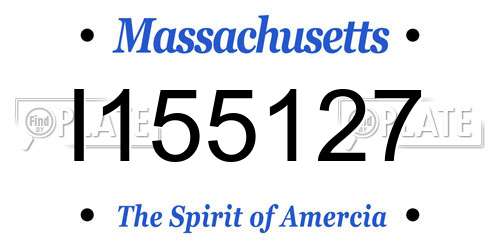 I155127 Massachusetts License Plate
