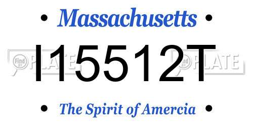 I15512T Massachusetts License Plate