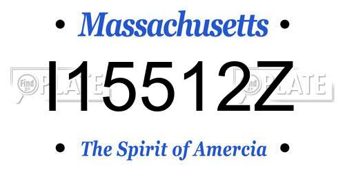 I15512Z Massachusetts License Plate