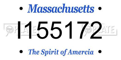 I155172 Massachusetts License Plate
