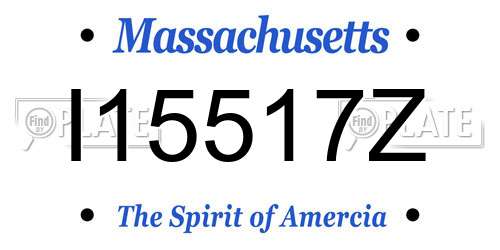 I15517Z Massachusetts License Plate