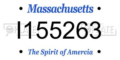I155263 Massachusetts License Plate