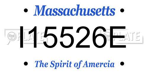 I15526E Massachusetts License Plate