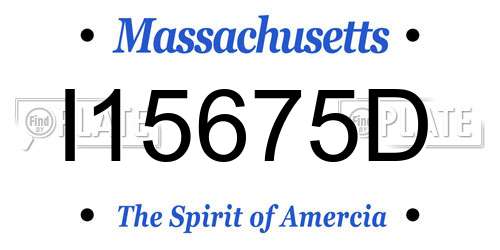 I15675D Massachusetts License Plate