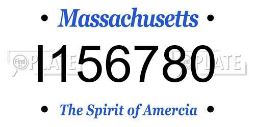 I156780 Massachusetts License Plate