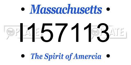 I157113 Massachusetts License Plate