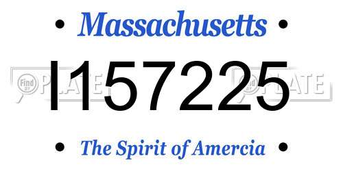 I157225 Massachusetts License Plate