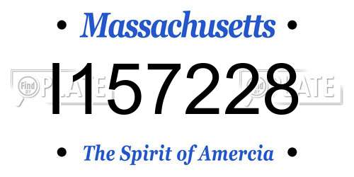I157228 Massachusetts License Plate
