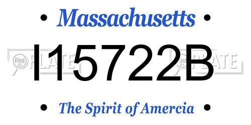 I15722B Massachusetts License Plate