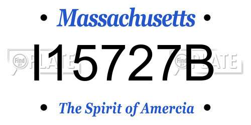 I15727B Massachusetts License Plate