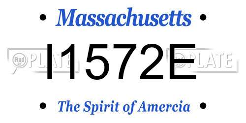 I1572E Massachusetts License Plate