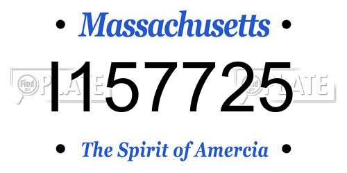 I157725 Massachusetts License Plate