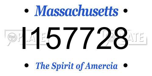 I157728 Massachusetts License Plate