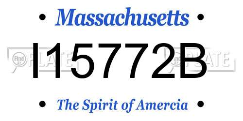 I15772B Massachusetts License Plate