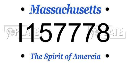 I157778 Massachusetts License Plate