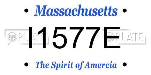 I1577E Massachusetts License Plate