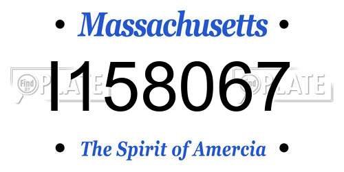 I158067 Massachusetts License Plate