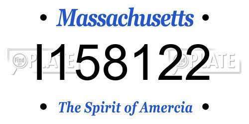 I158122 Massachusetts License Plate