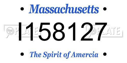I158127 Massachusetts License Plate