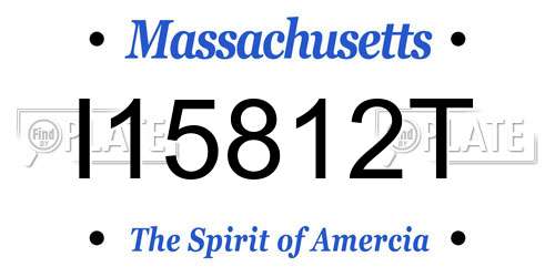 I15812T Massachusetts License Plate