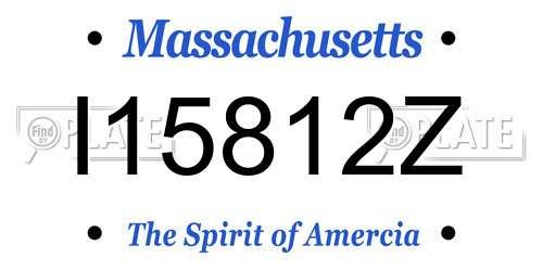 I15812Z Massachusetts License Plate