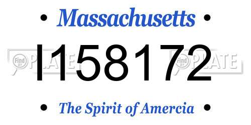 I158172 Massachusetts License Plate