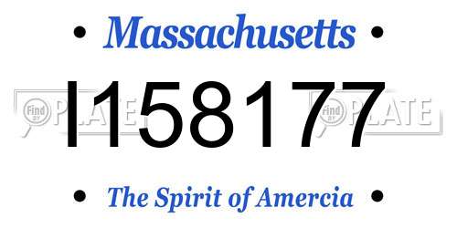 I158177 Massachusetts License Plate