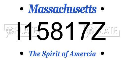 I15817Z Massachusetts License Plate