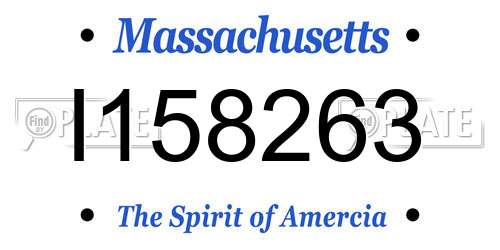 I158263 Massachusetts License Plate