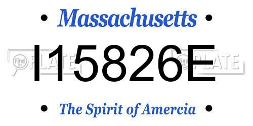 I15826E Massachusetts License Plate