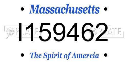 I159462 Massachusetts License Plate