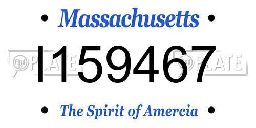 I159467 Massachusetts License Plate