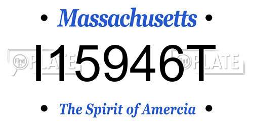 I15946T Massachusetts License Plate