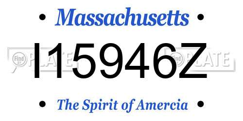 I15946Z Massachusetts License Plate