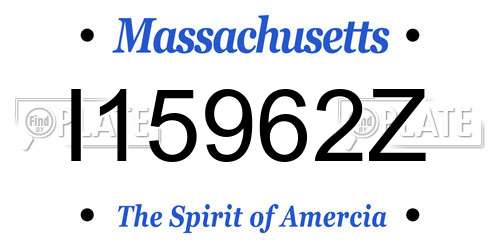 I15962Z Massachusetts License Plate