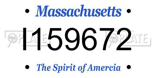 I159672 Massachusetts License Plate