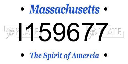 I159677 Massachusetts License Plate