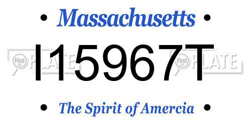 I15967T Massachusetts License Plate