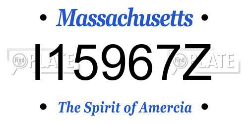 I15967Z Massachusetts License Plate