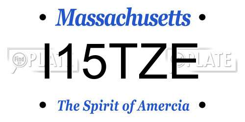 I15TZE Massachusetts License Plate