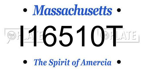 I16510T Massachusetts License Plate