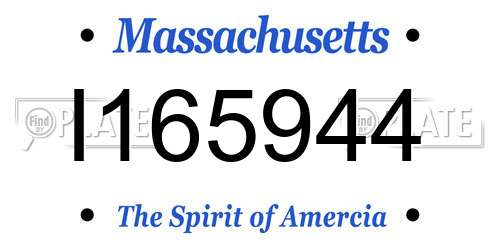 I165944 Massachusetts License Plate