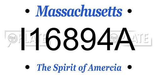 I16894A Massachusetts License Plate