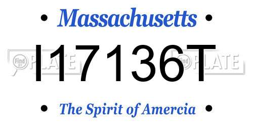 I17136T Massachusetts License Plate