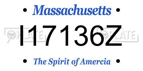 I17136Z Massachusetts License Plate