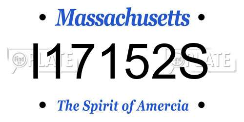 I17152S Massachusetts License Plate